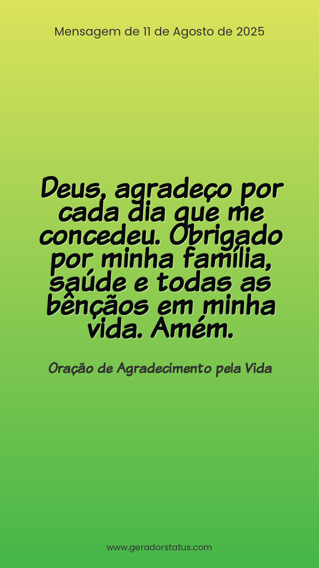 Status do dia: Oração Cristã