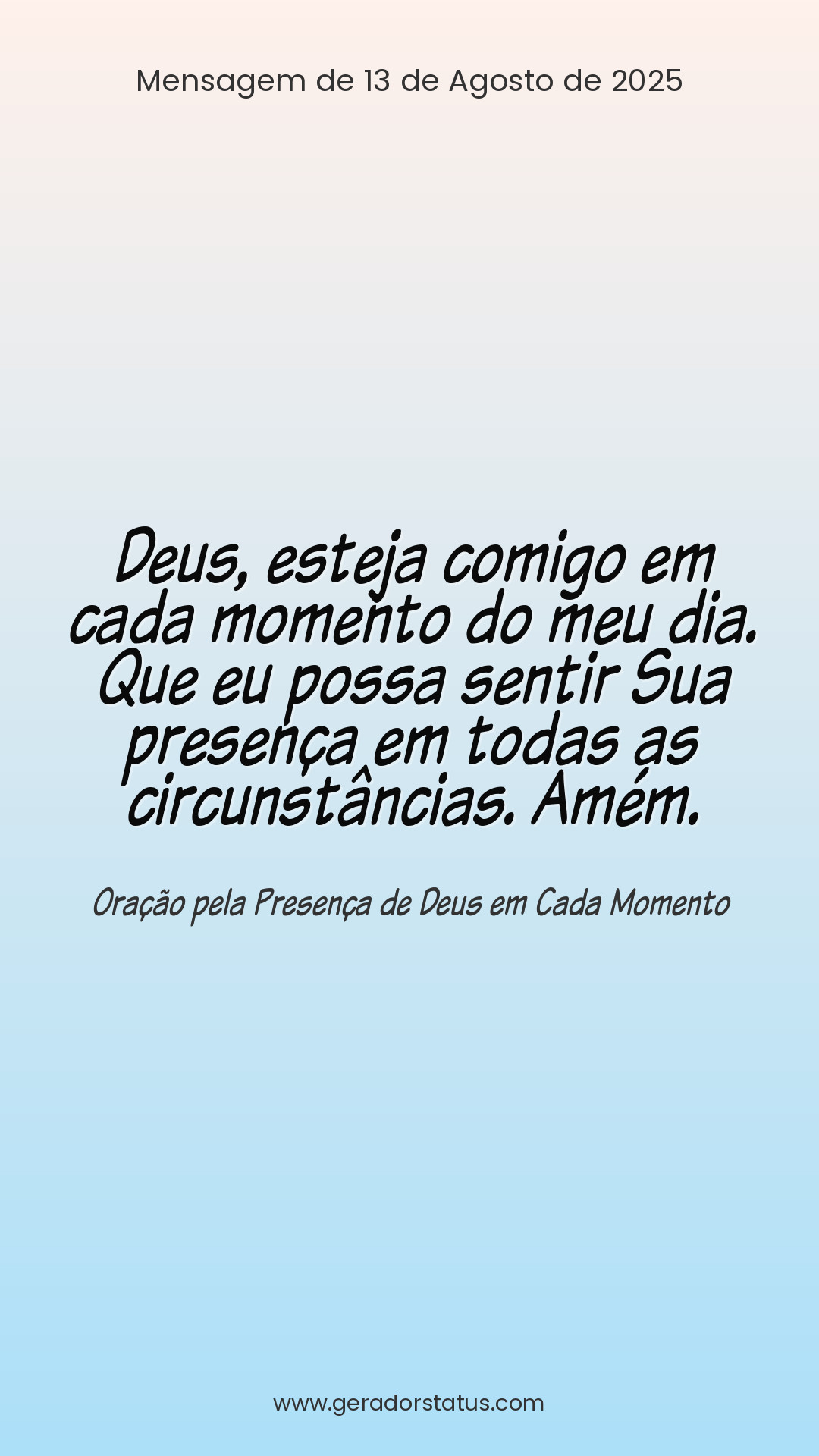 Status do dia: Oração Cristã