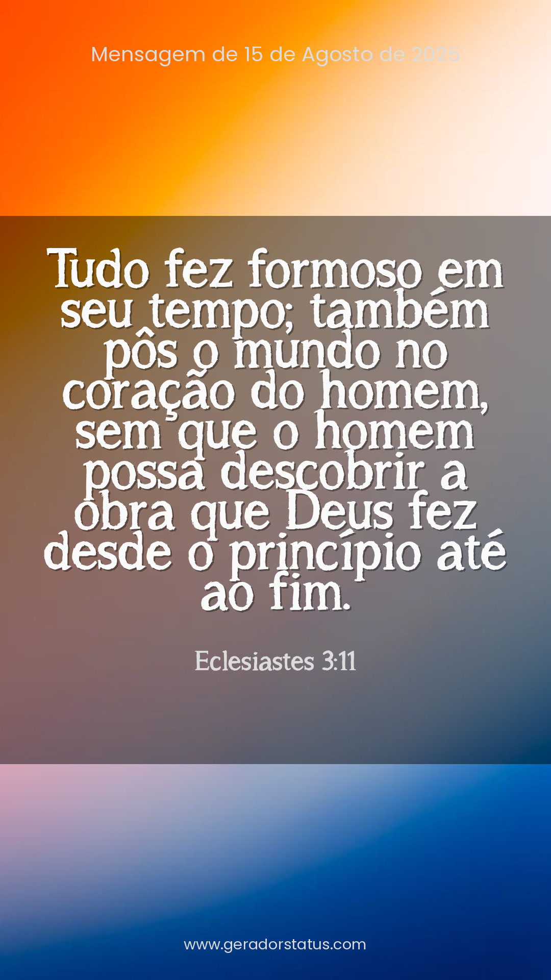 Status do dia: Versículo