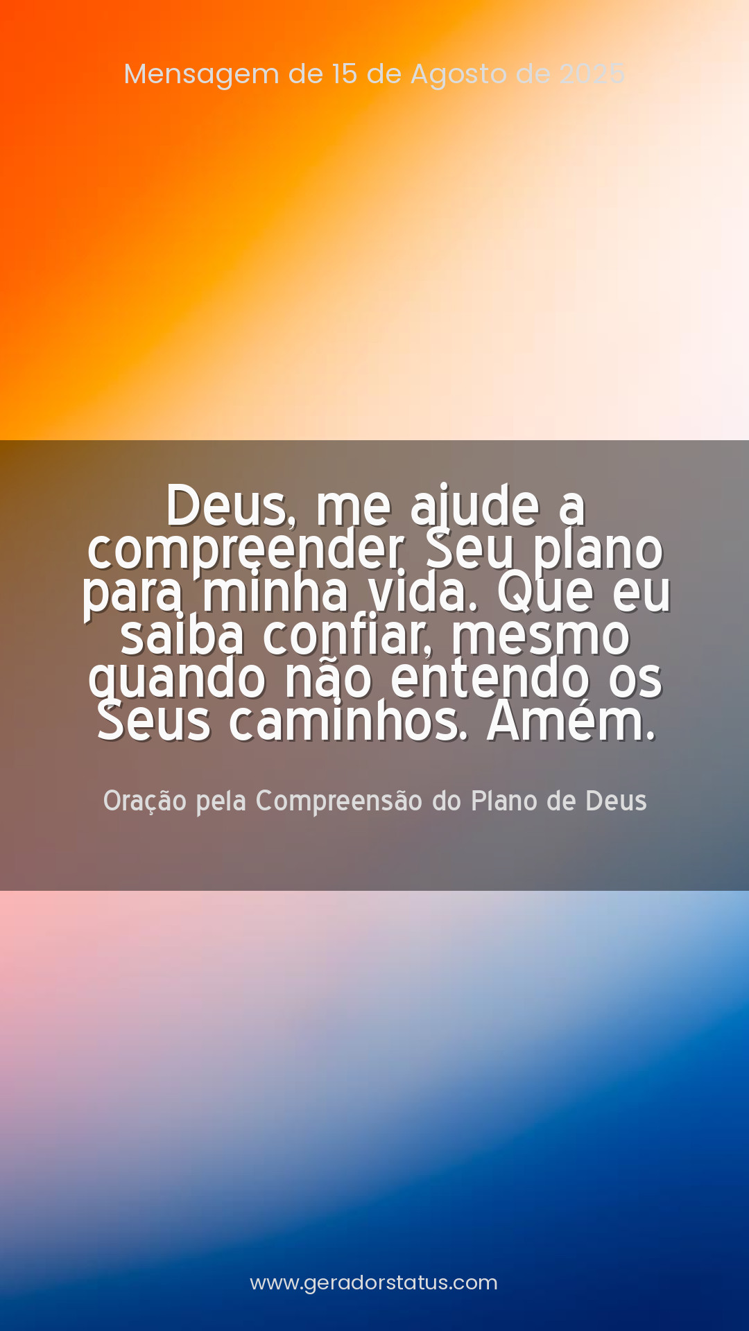 Status do dia: Oração Cristã