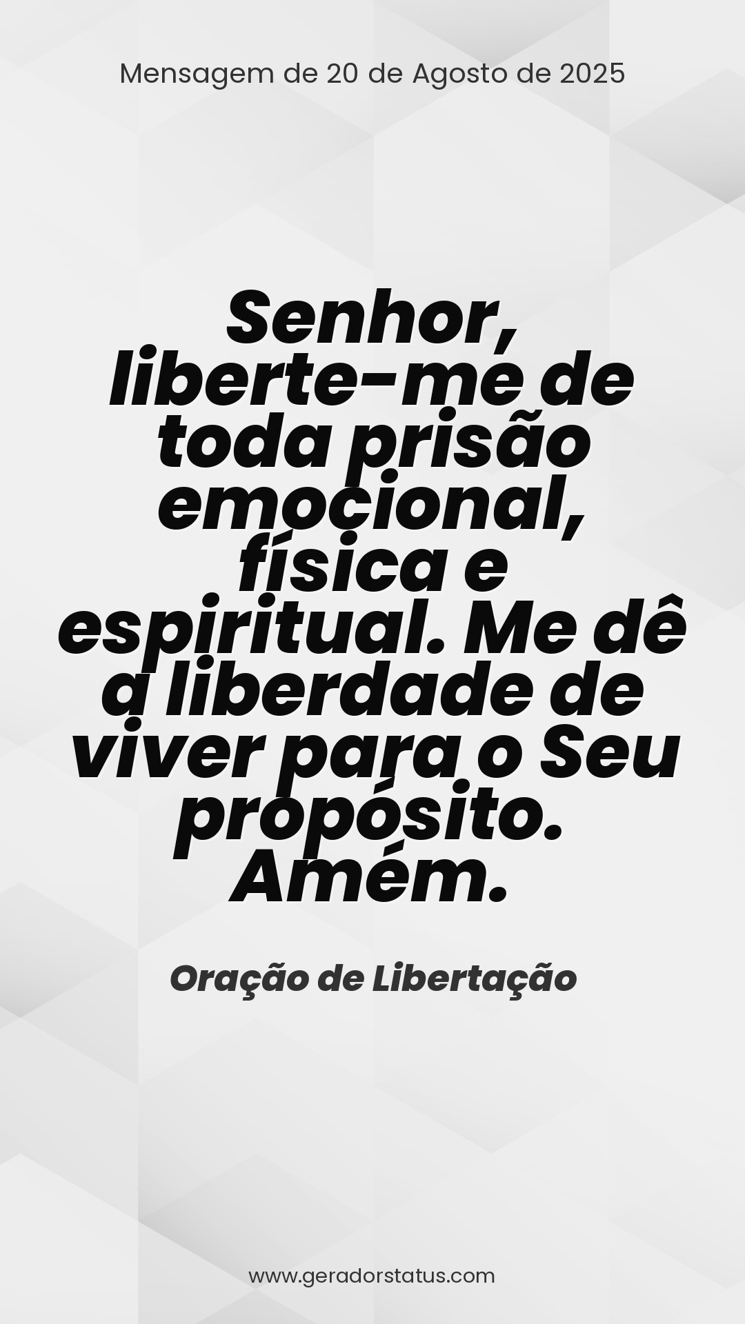 Status do dia: Oração Cristã