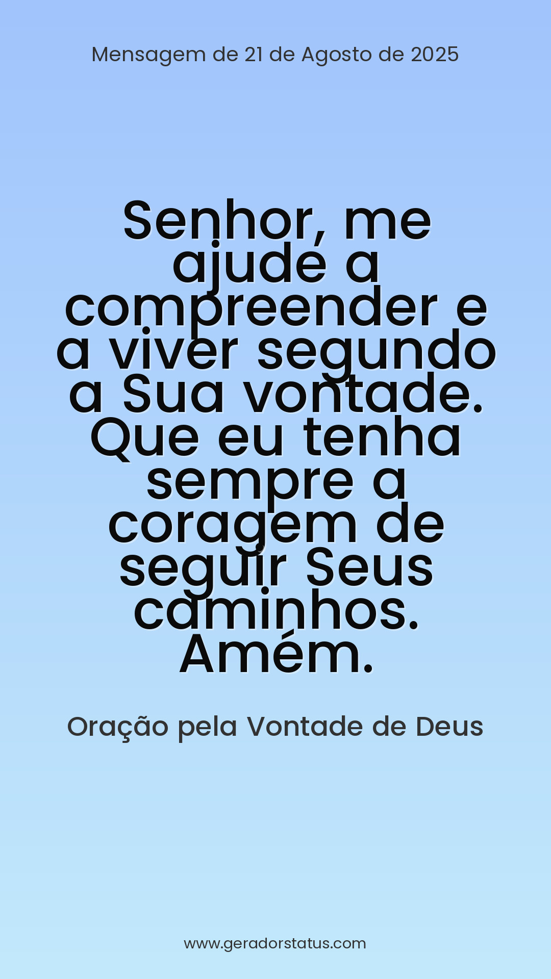 Status do dia: Oração Cristã