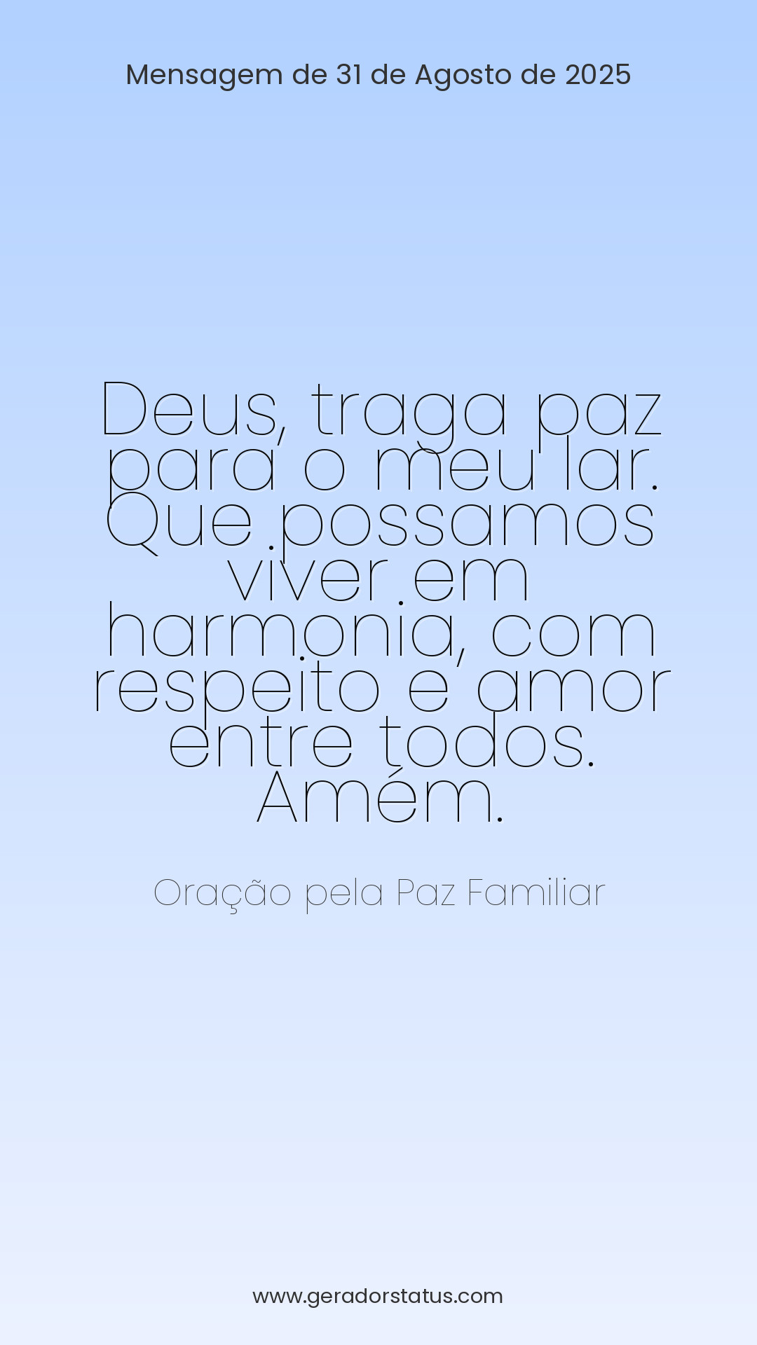 Status do dia: Oração Cristã