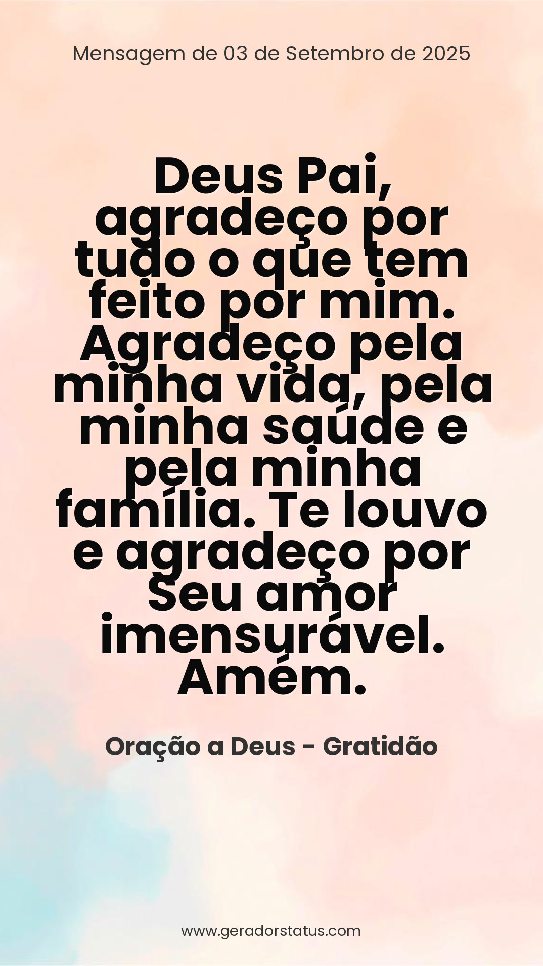 Status do dia: Oração Cristã