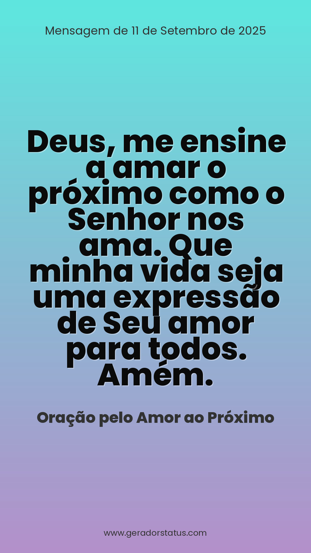 Status do dia: Oração Cristã