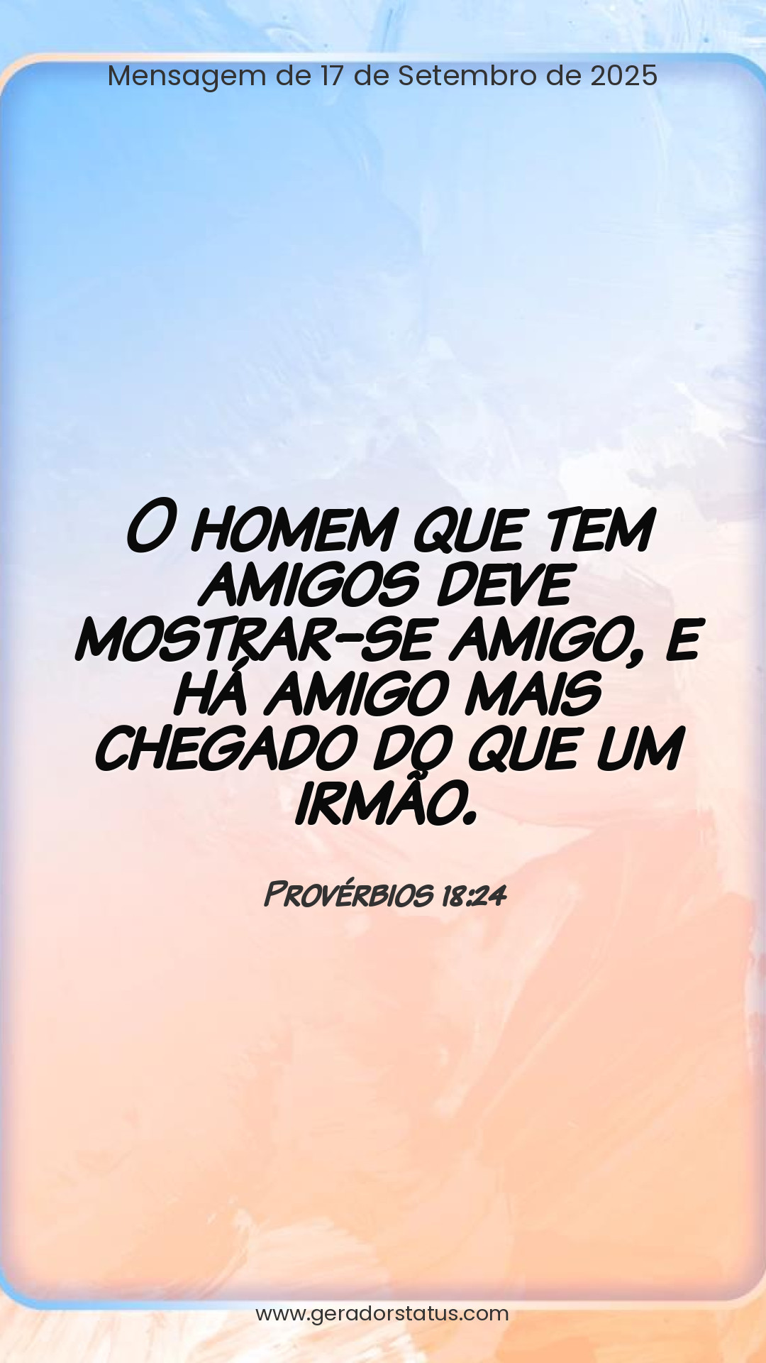 Status do dia: Versículo