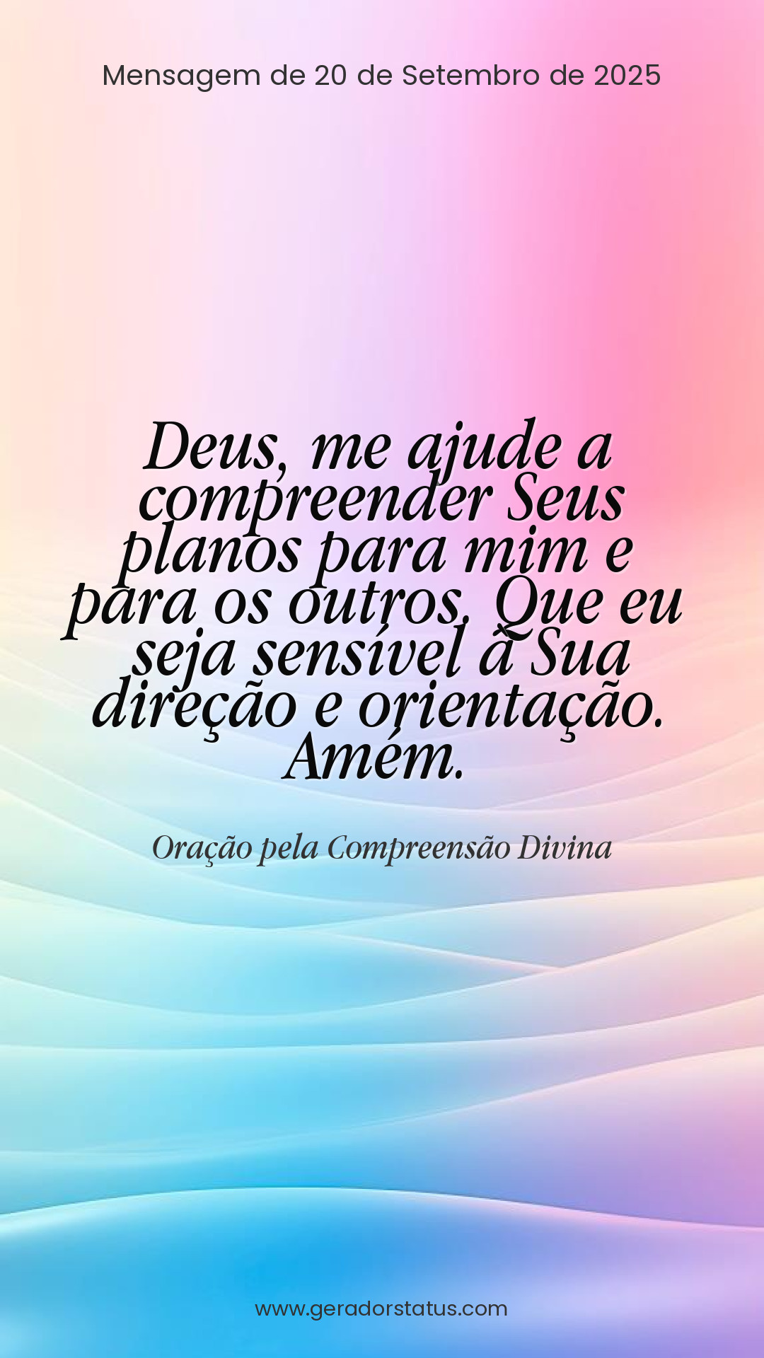 Status do dia: Oração Cristã