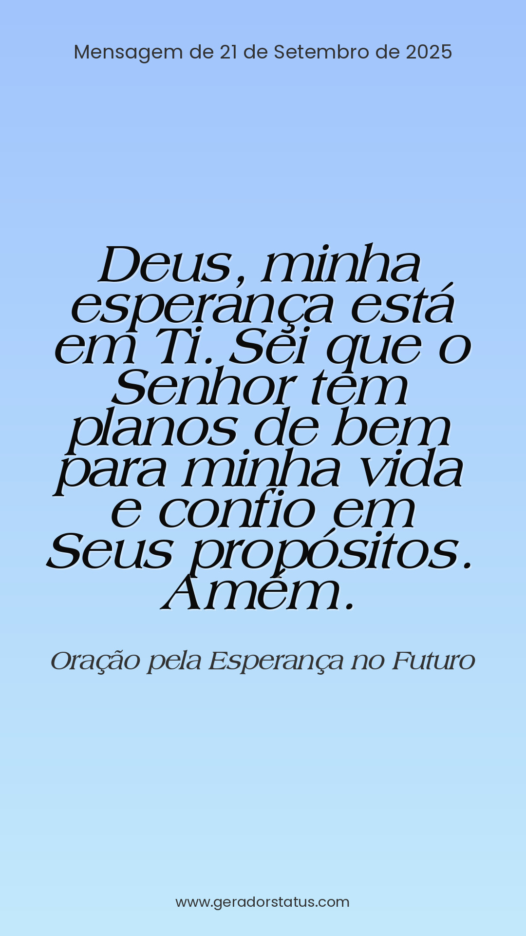 Status do dia: Oração Cristã