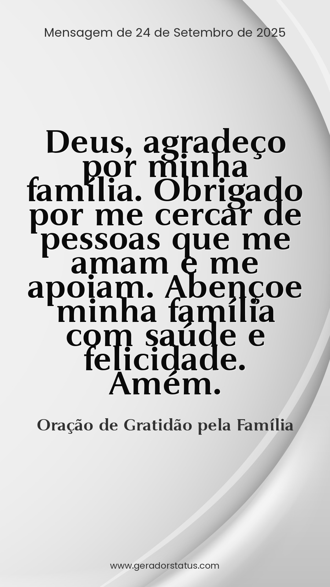 Status do dia: Oração Cristã