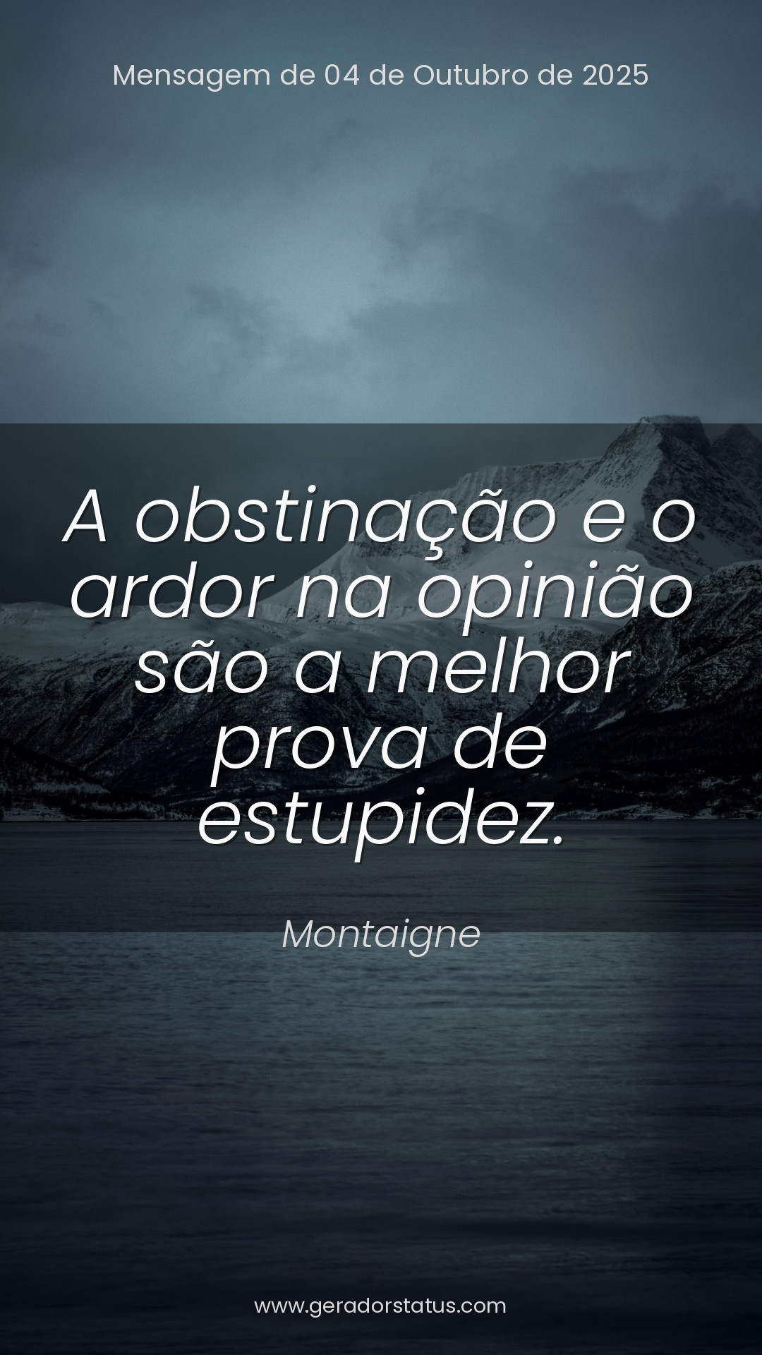 Status do dia: Reflexão