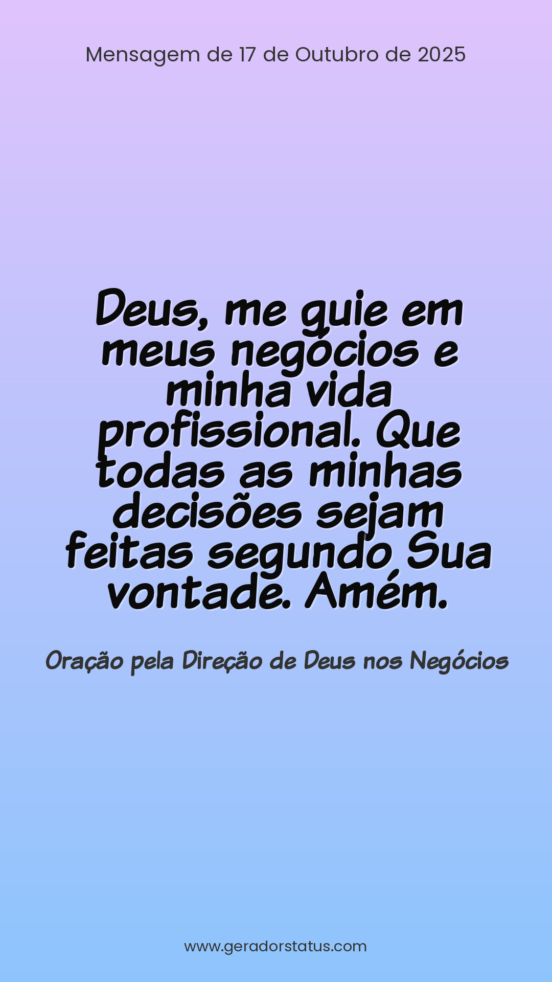 Status do dia: Oração Cristã