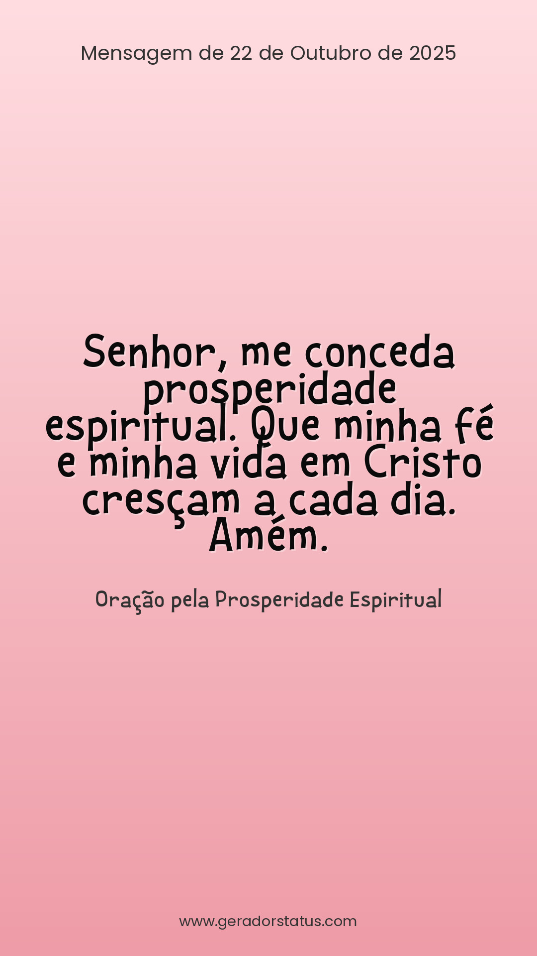 Status do dia: Oração Cristã