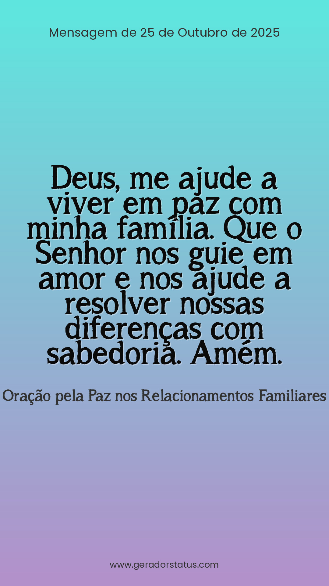 Status do dia: Oração Cristã