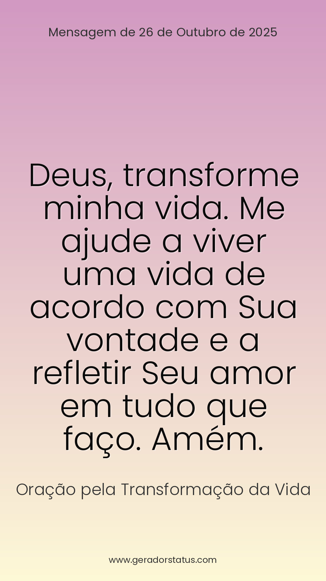 Status do dia: Oração Cristã