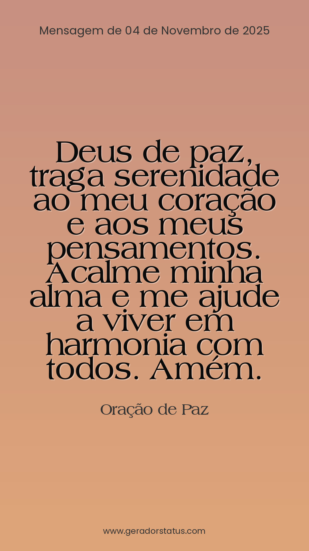 Status do dia: Oração Cristã