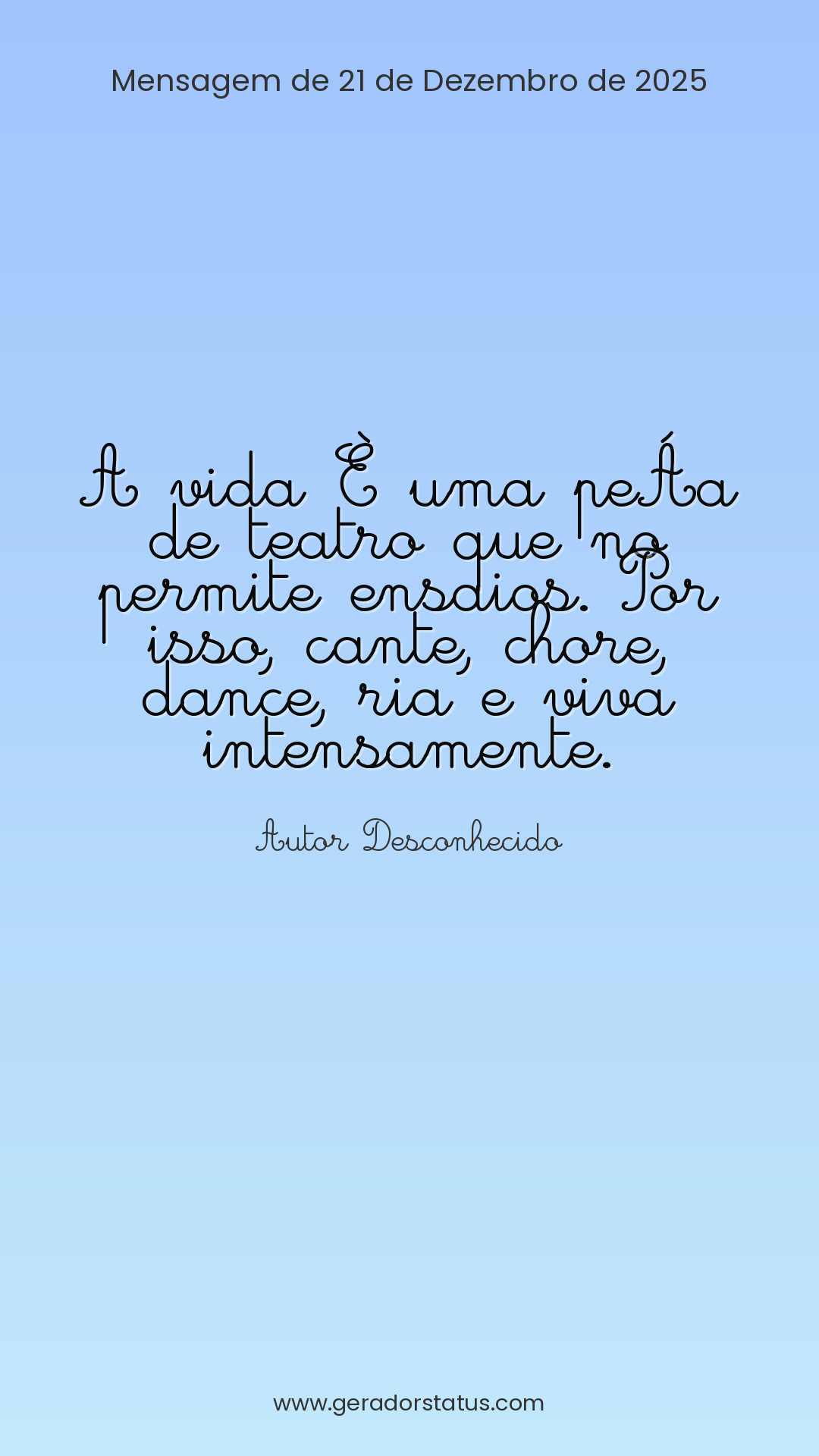 Status do dia: Reflexão