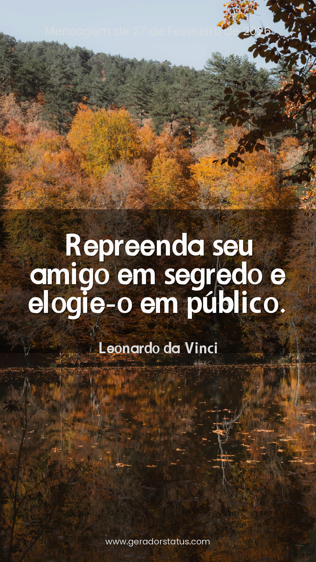 Status do dia: Reflexão