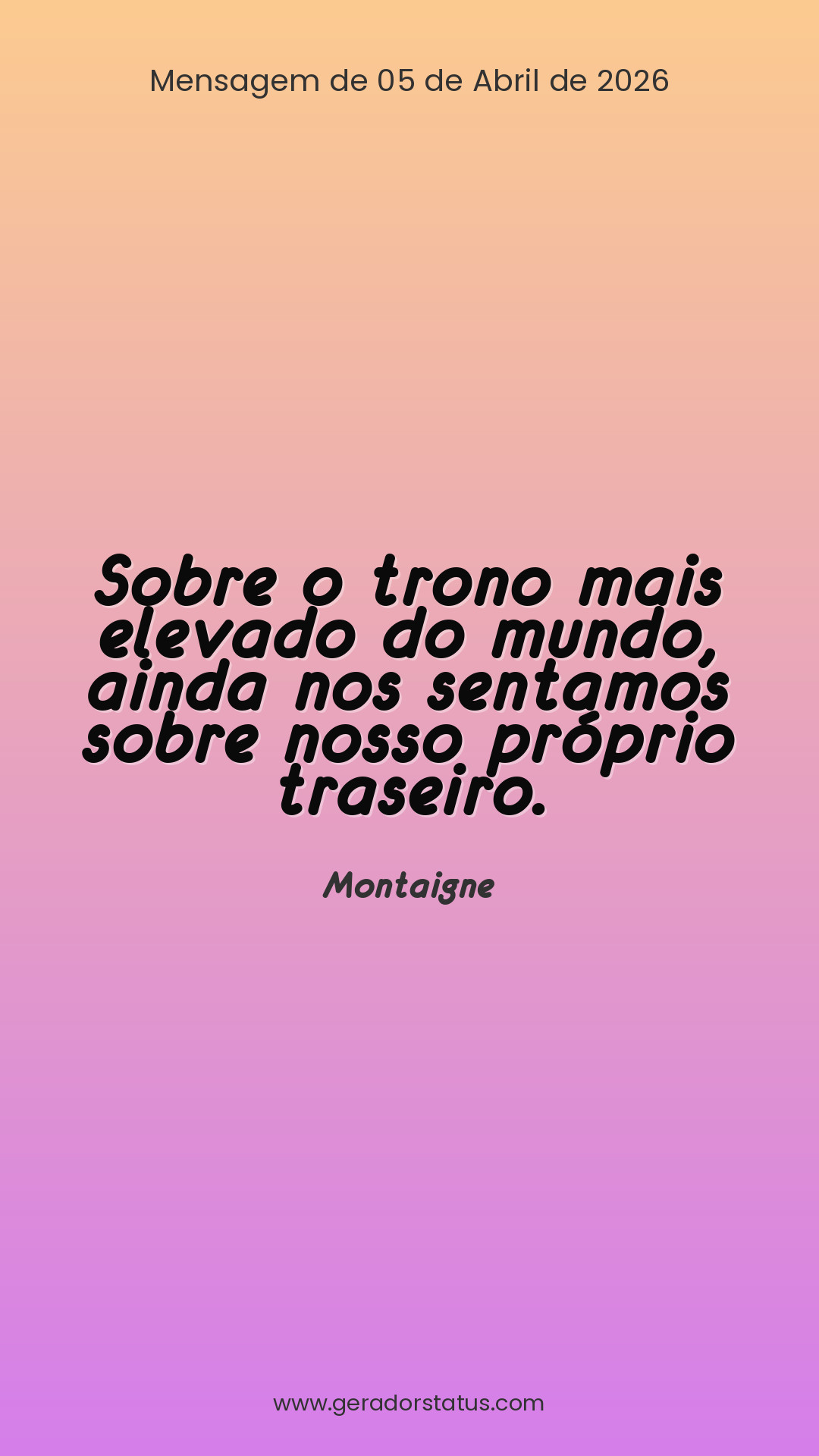 Status do dia: Reflexão