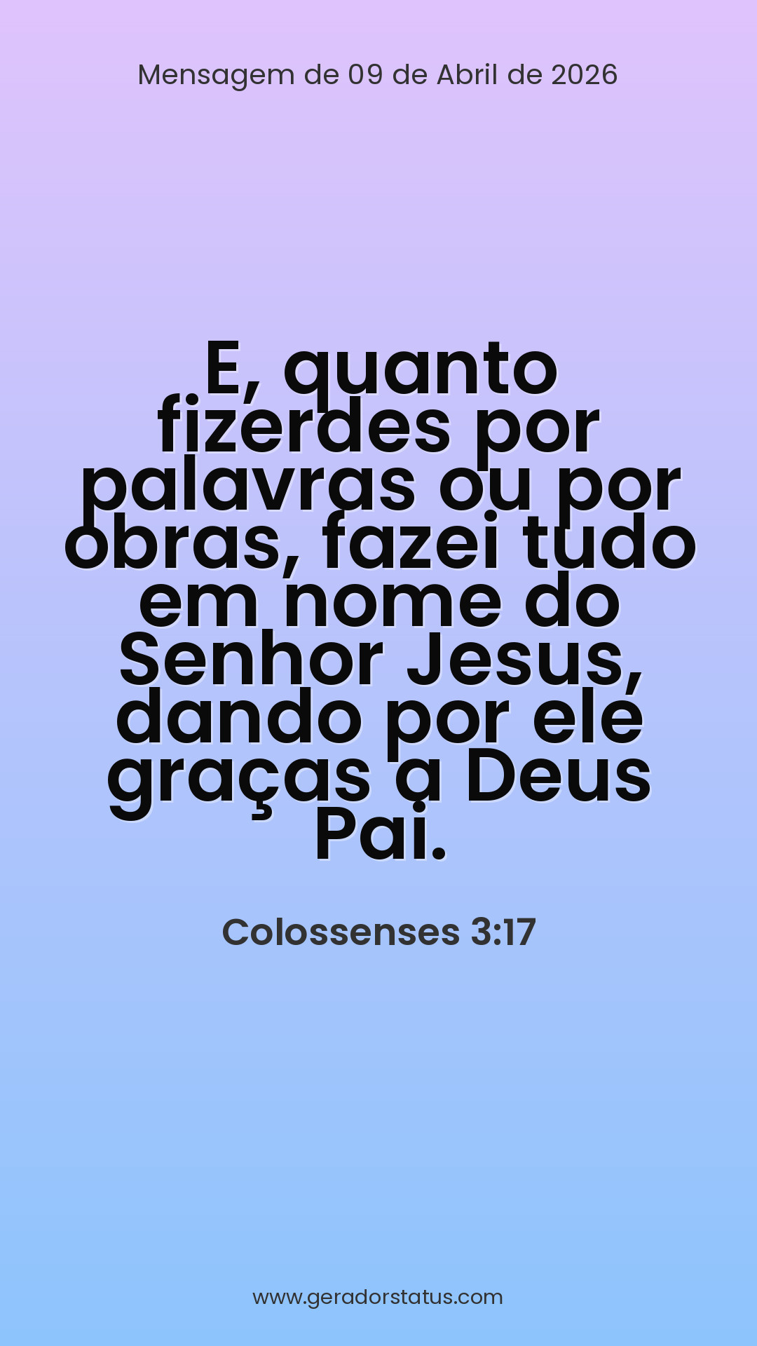 Status do dia: Versículo