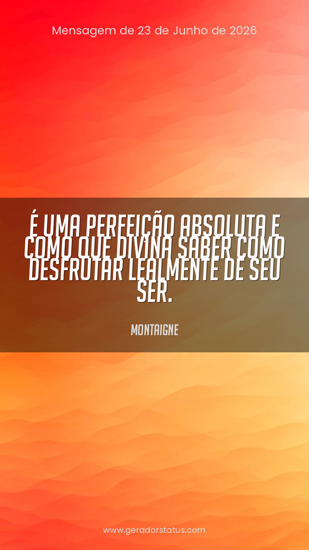 Status do dia: Reflexão