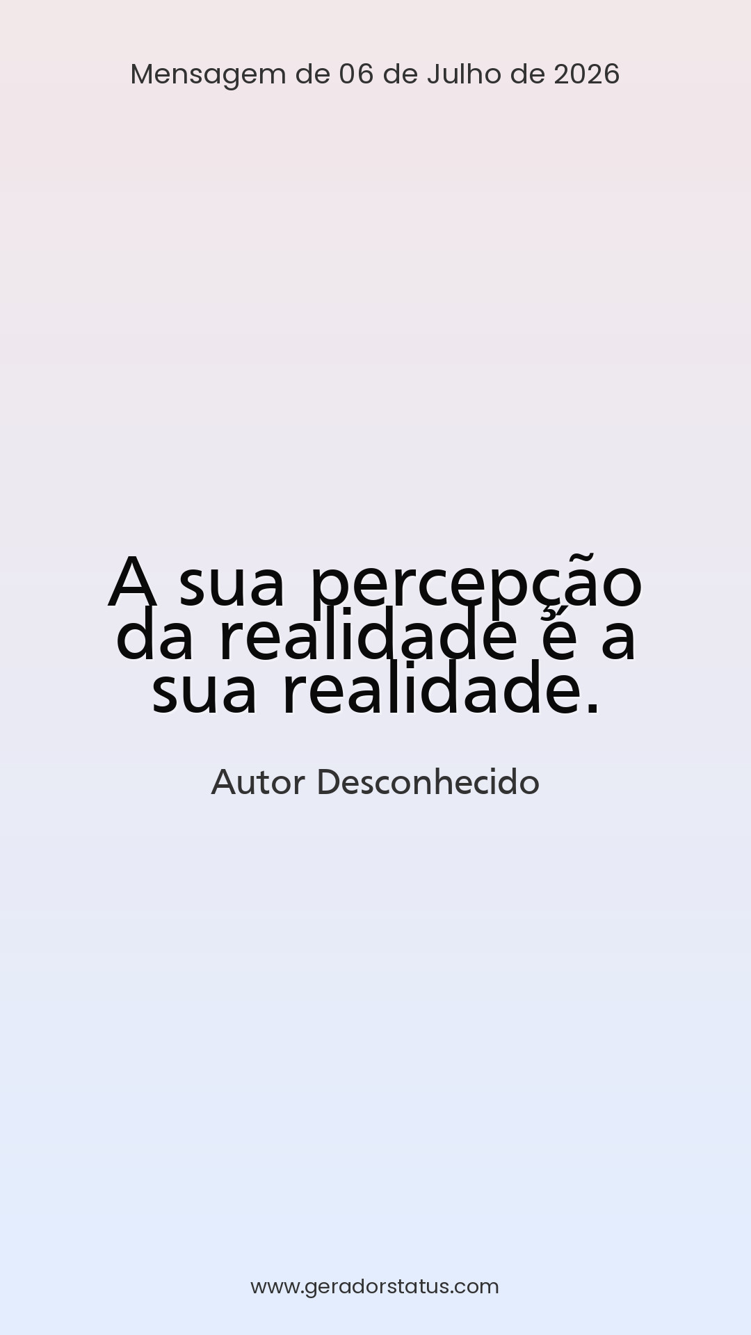 Status do dia: Reflexão