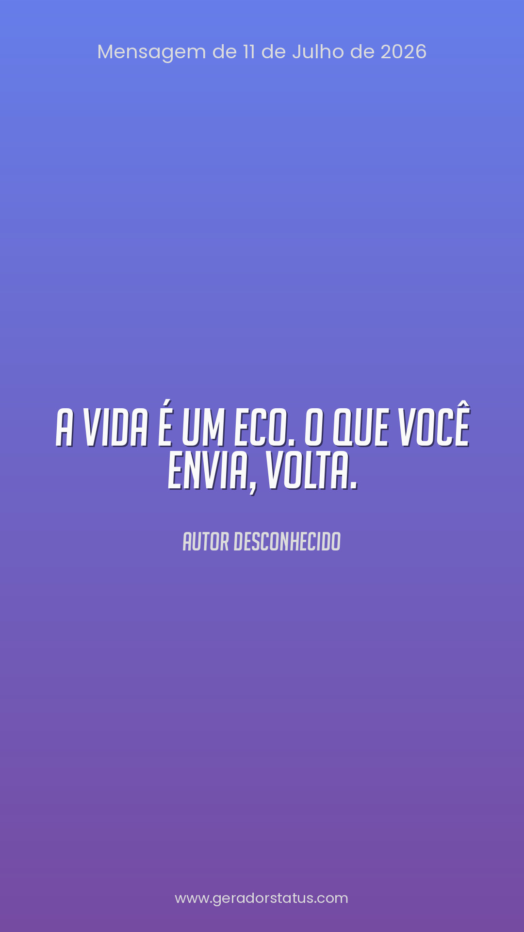 Status do dia: Reflexão